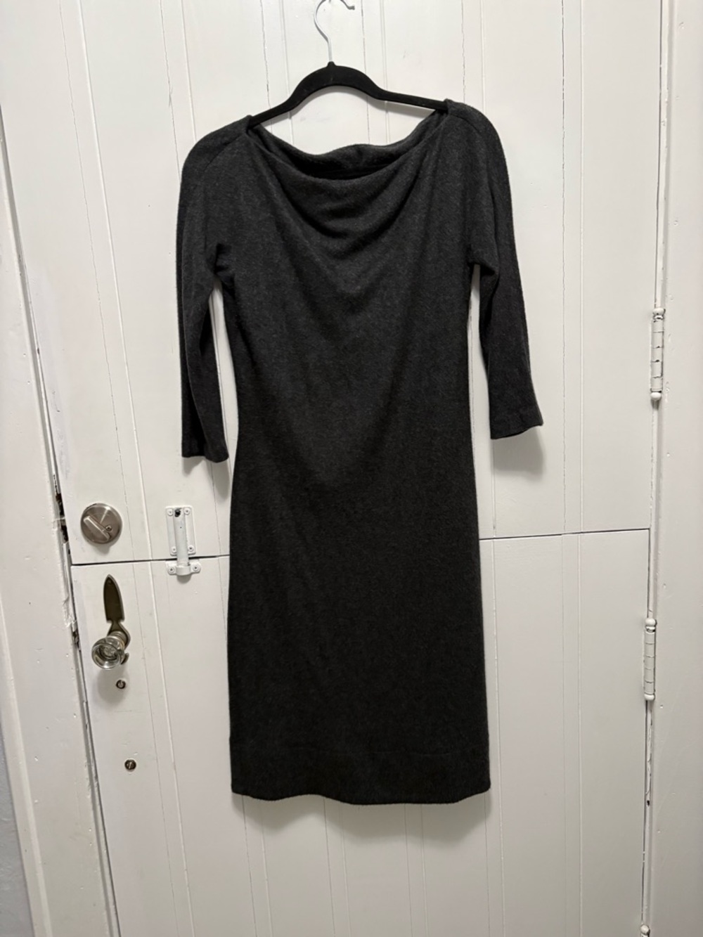 Classic Women's Charcoal Gray Knit Dress